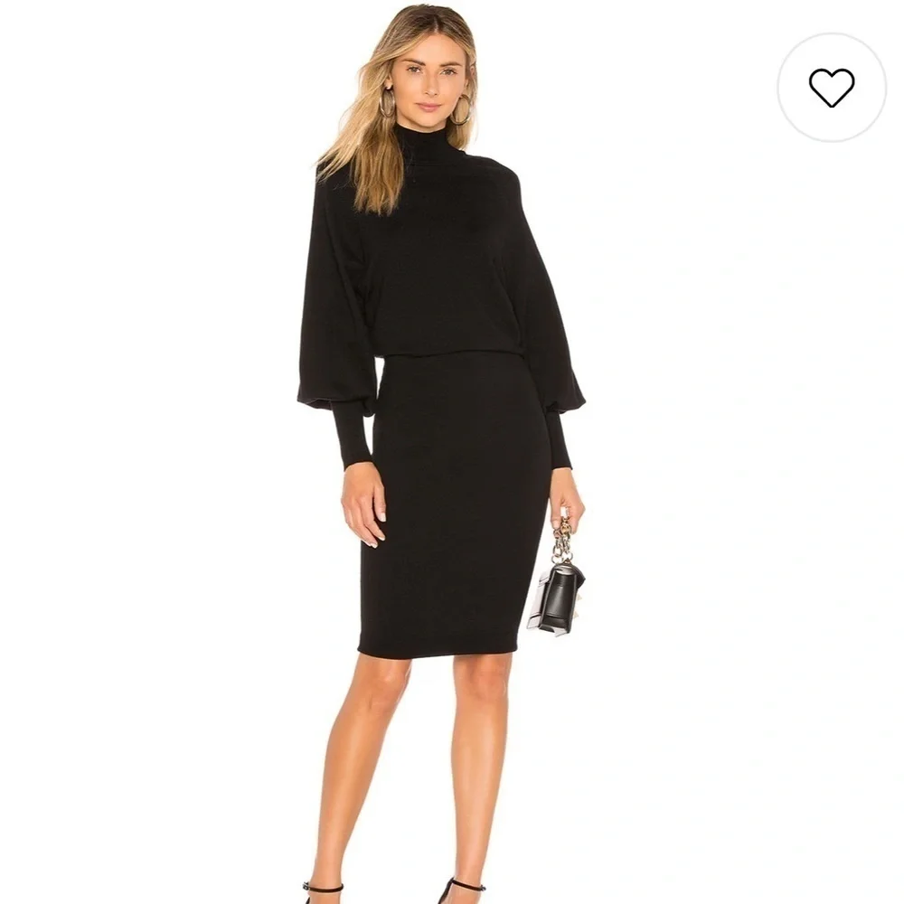 L'Academie The Jen Sweater Dress in Black - Picture 2 of 8